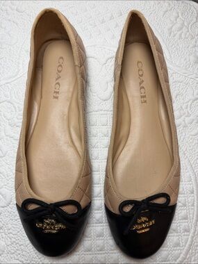 Coach Allyson Quilted Ballet Flats Beechwood Chic size 7